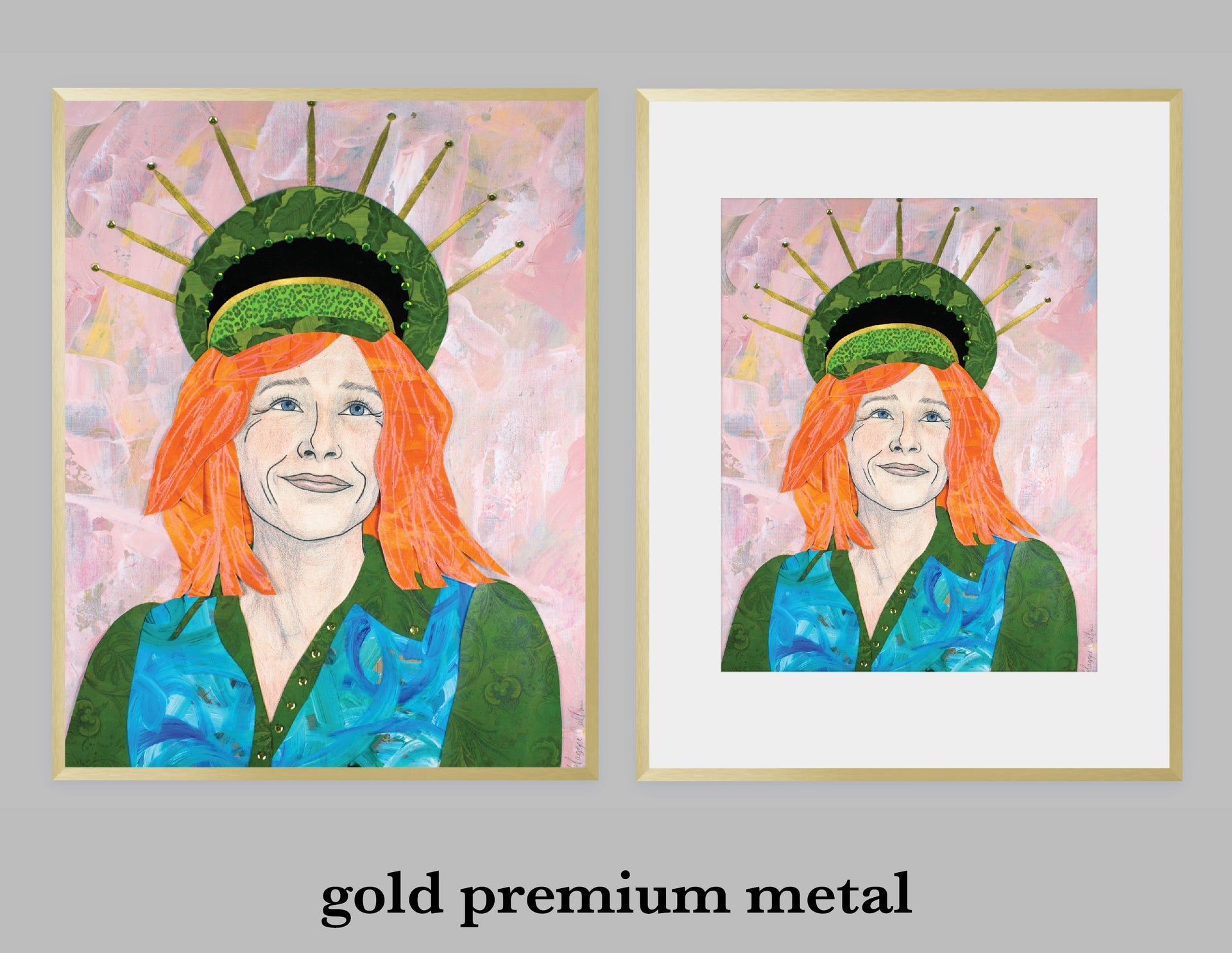 Nancy Art Print - Mardi Gras Queen, Mixed Media Collage, Digital Print