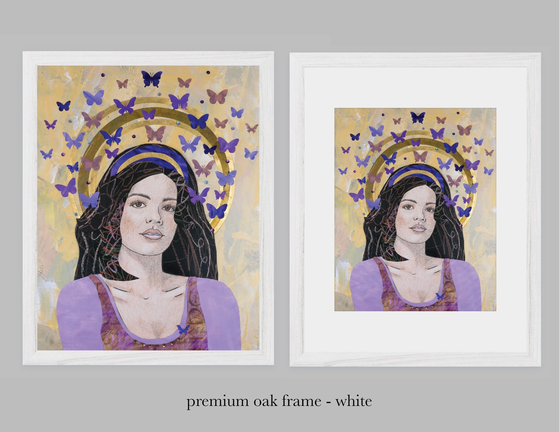 Camille Art Print - Mardi Gras Queen, Mixed Media Collage, Digital Print