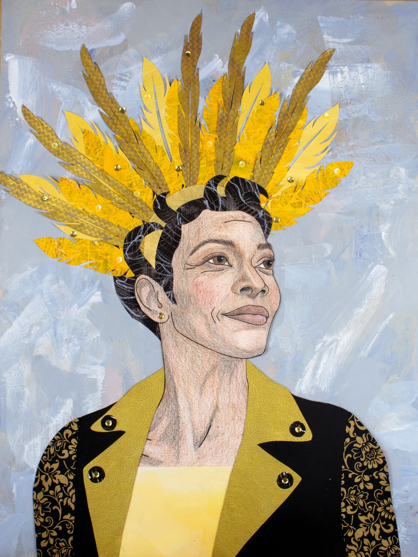 Vera Art Print - Mardi Gras Queen, Mixed Media Collage, Digital Print