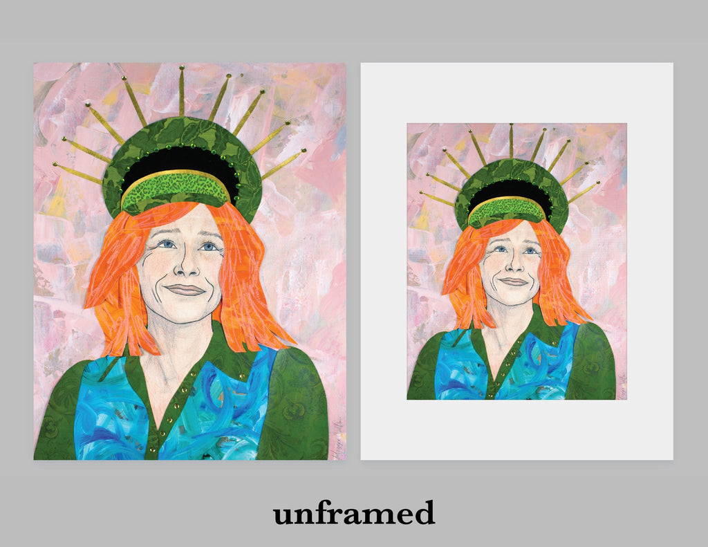 Nancy Art Print - Mardi Gras Queen, Mixed Media Collage, Digital Print