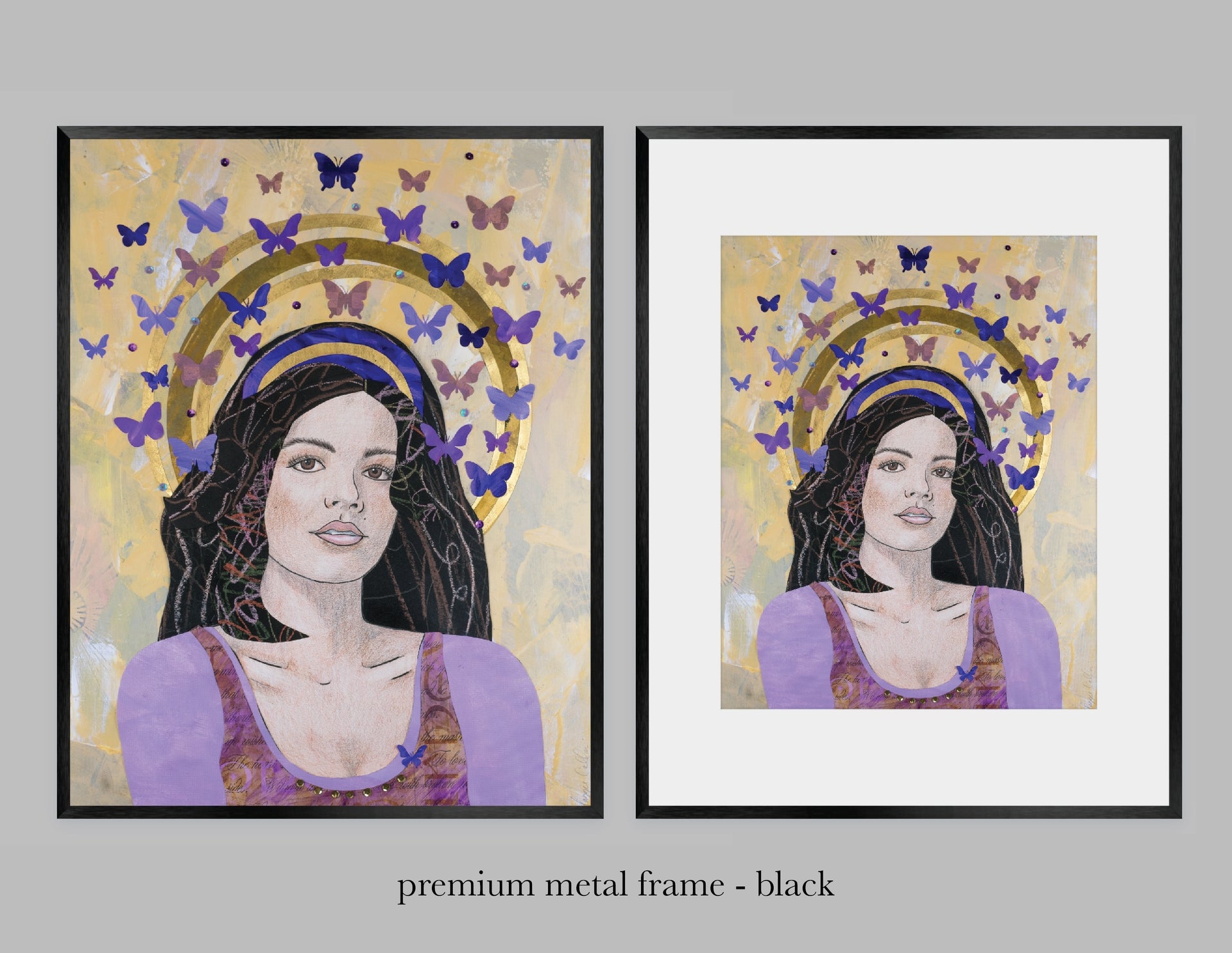 Camille Art Print - Mardi Gras Queen, Mixed Media Collage, Digital Print
