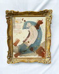 Abstract painting with a gold frame by New Orleans artist Maggie Callan