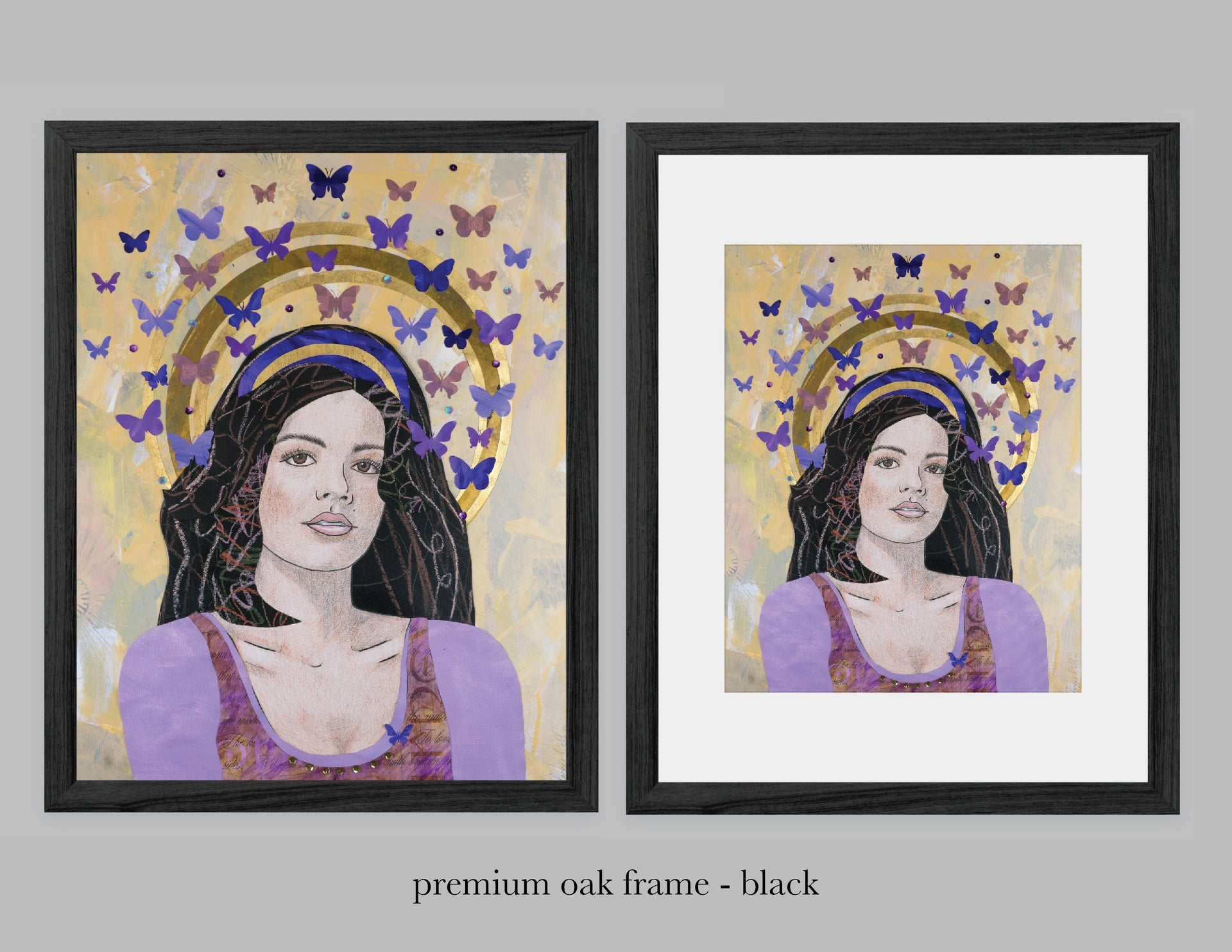 Camille Art Print - Mardi Gras Queen, Mixed Media Collage, Digital Print