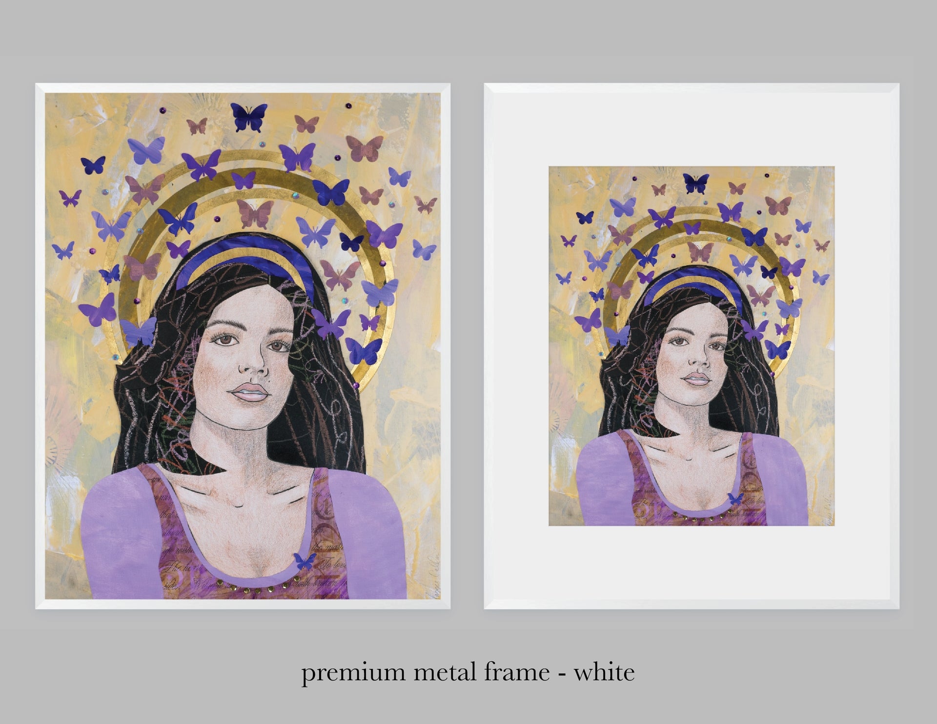 Camille Art Print - Mardi Gras Queen, Mixed Media Collage, Digital Print