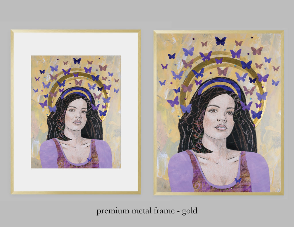 Camille Art Print - Mardi Gras Queen, Mixed Media Collage, Digital Print