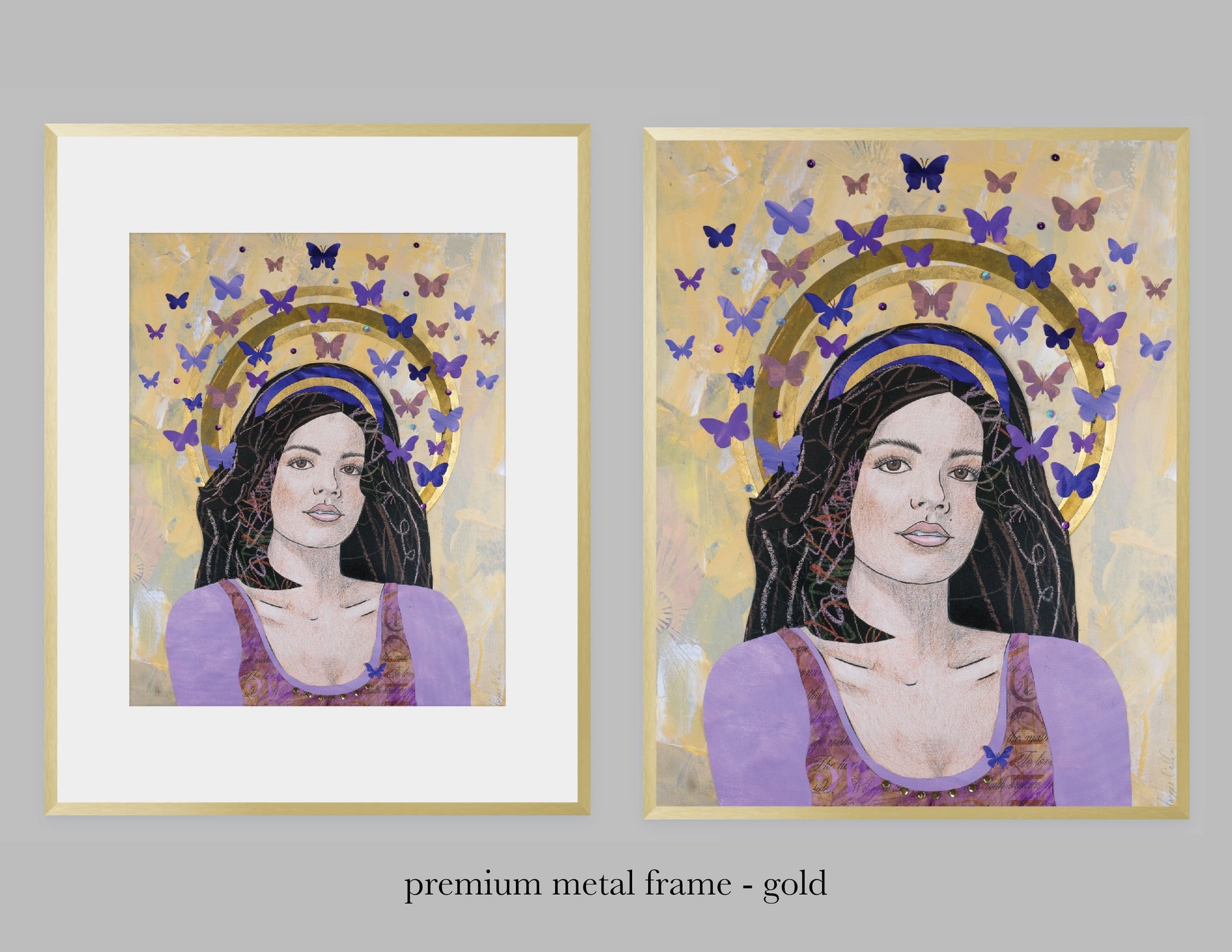 Camille Art Print - Mardi Gras Queen, Mixed Media Collage, Digital Print